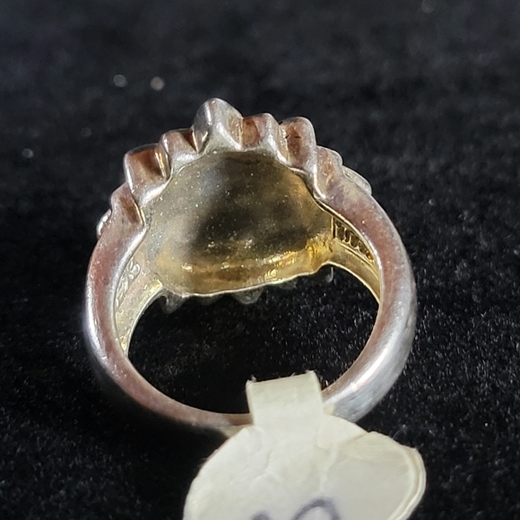 925 Sterling Silver, CZ and Marcasite Starburst Ring - Picture 5 of 6